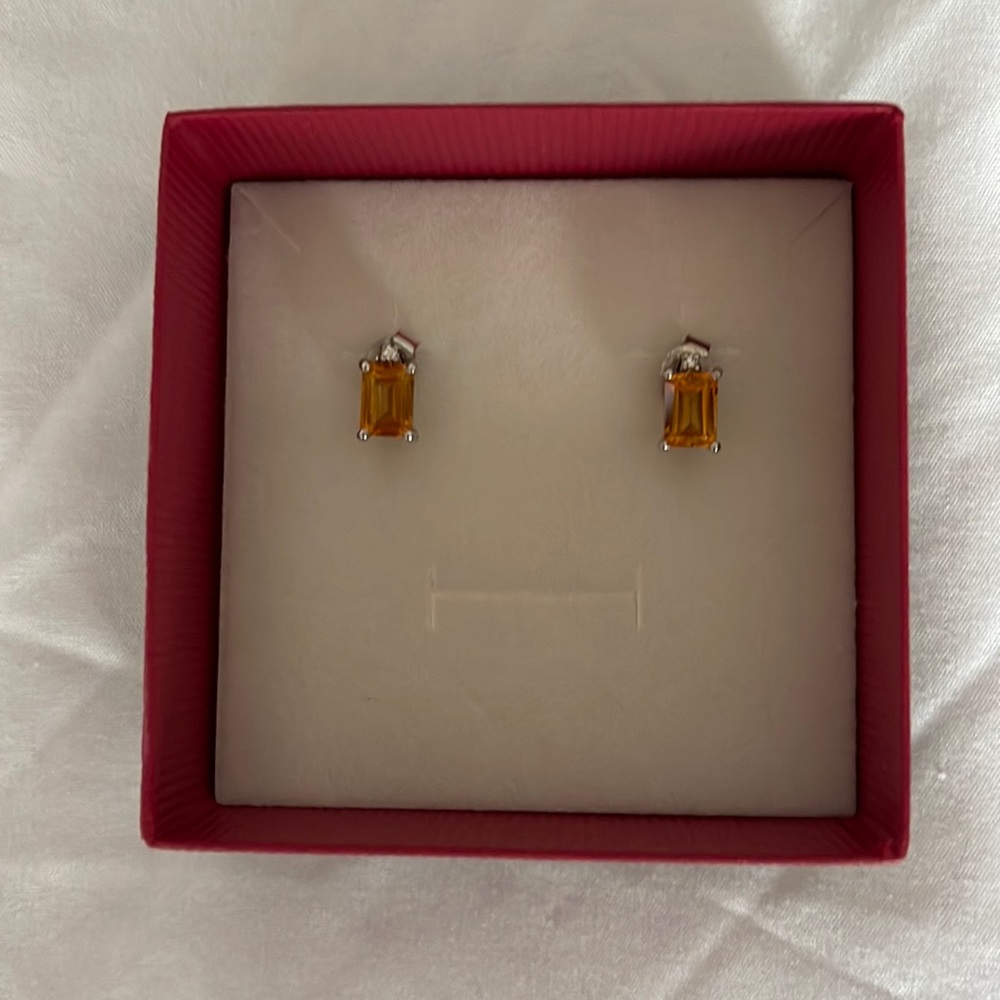 Angara Amber Post Earrings